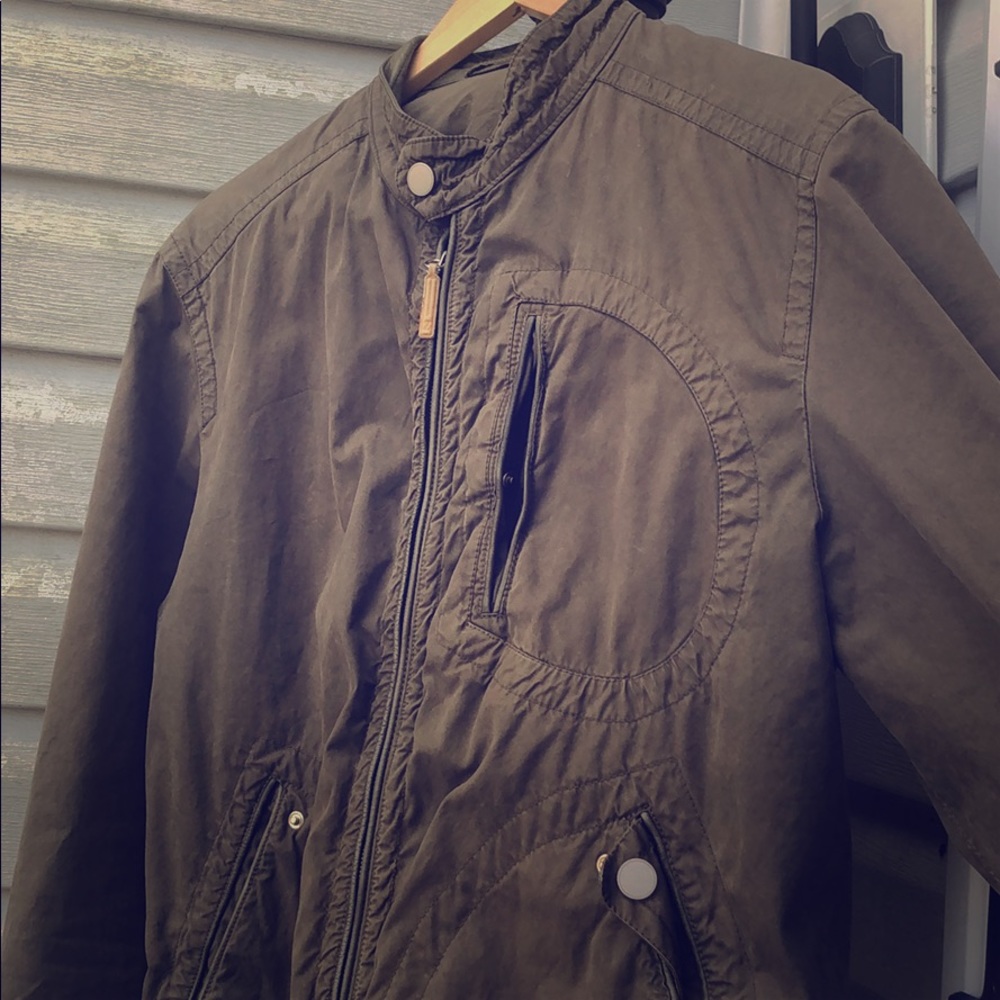 Zegna coated cotton lambskin trim field jacket